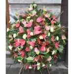 Malinowo seledynowy wieniec naturalny