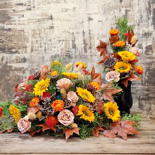 jesienna kompozycja na cmentarz