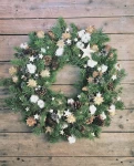 Naturalny boho wianek na drzwi z bawełną na Boże Narodzenie