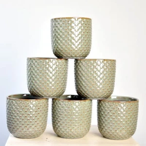 Osłonka ceramiczna Inezz - zielona z fakturą